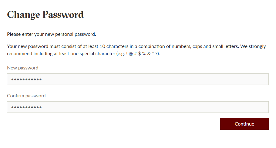 Step 3 - Password change