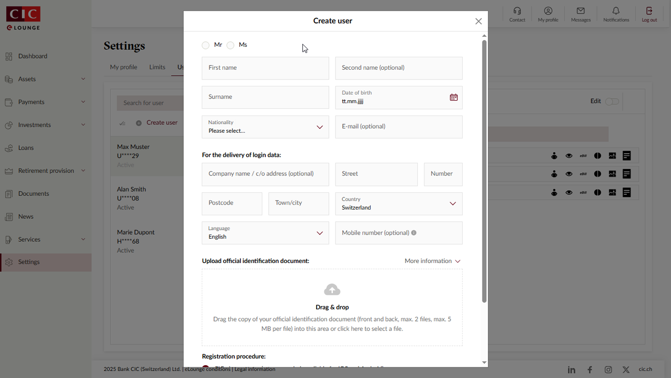 User Rights - New User