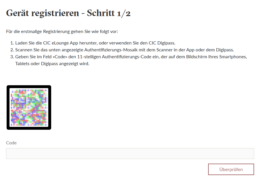 Registrierung Schritt 4 - Gerät registrieren 1/2