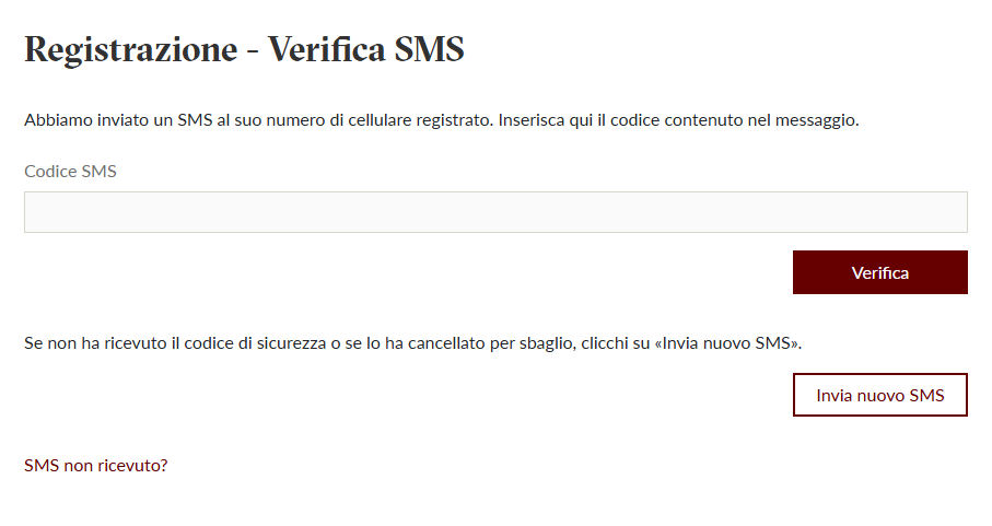Step 2- SMS Verification