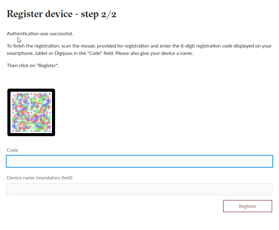 Step 5 - Register device 2/2