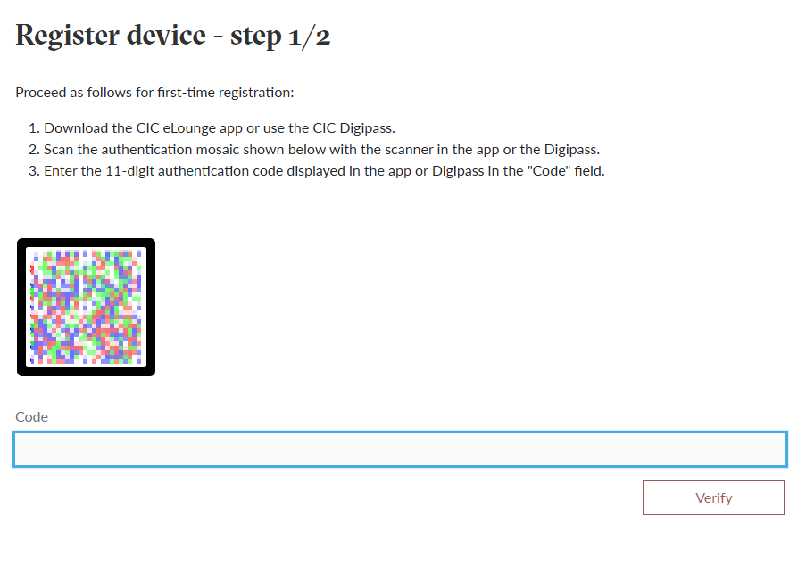 Step 4 - Register device 1/2