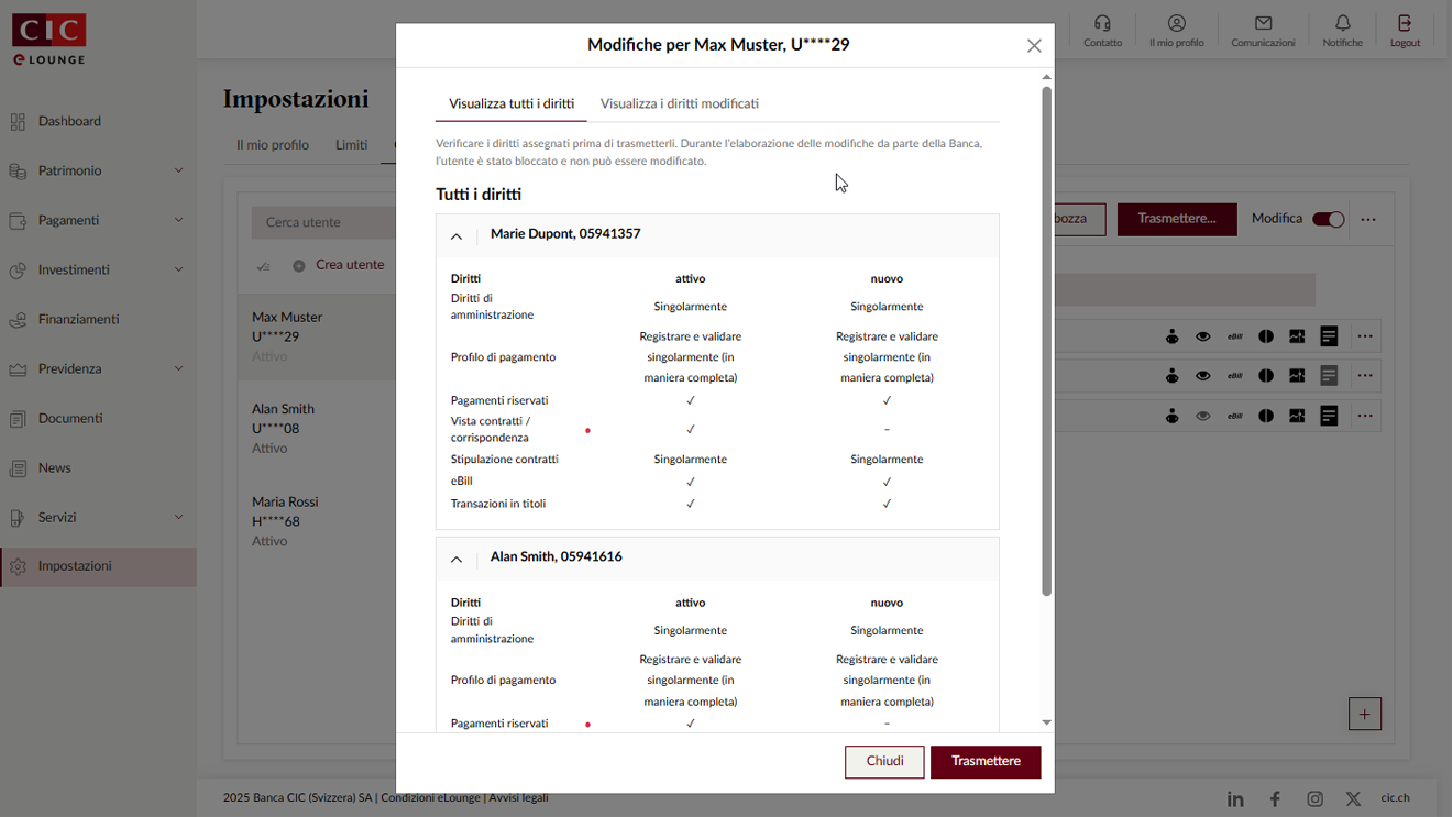 User Rights - Change