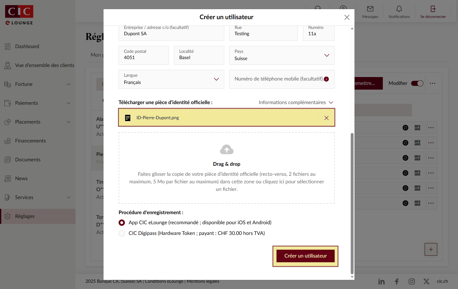 Créer un utilisateur